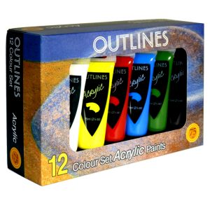 Acrylic paint set, 12 colours
