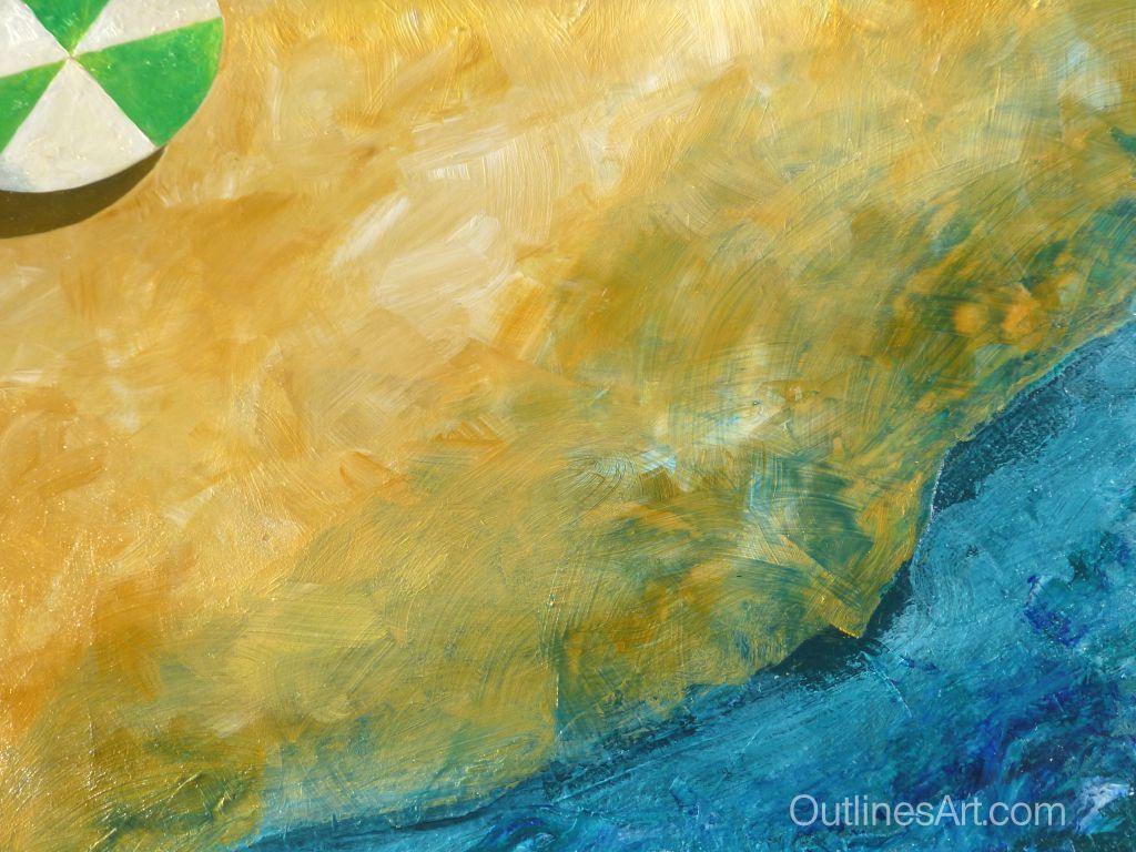 Wet sand for table beach painting