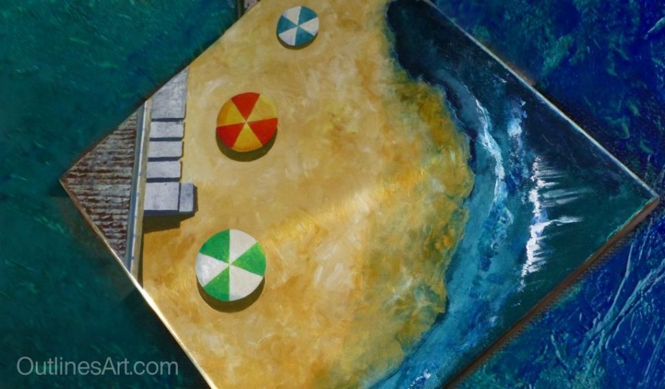 Revive a garden tableGarden Table with a beach scene