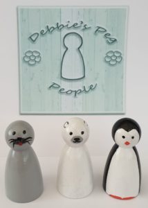 Seal Polar-Bear and Penguin Peg Dolls by Debbie's Peg People