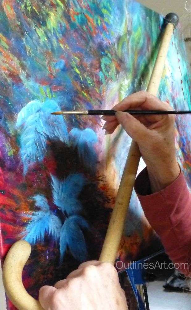 Walking Stick Painting Hand Rest