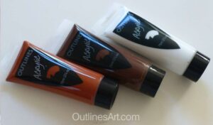 Burnt Sienna Raw Umber White tubes