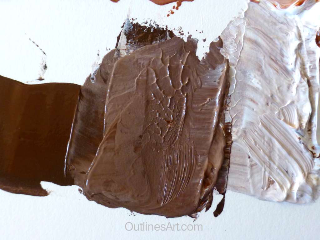 Raw Umber and white mix